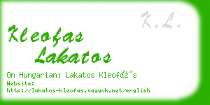 kleofas lakatos business card